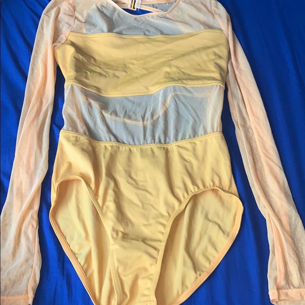 FLASH SALE Yellow Mesh Leotard (worn once)